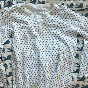 Roller rabbit long sleeve blue hearts size small